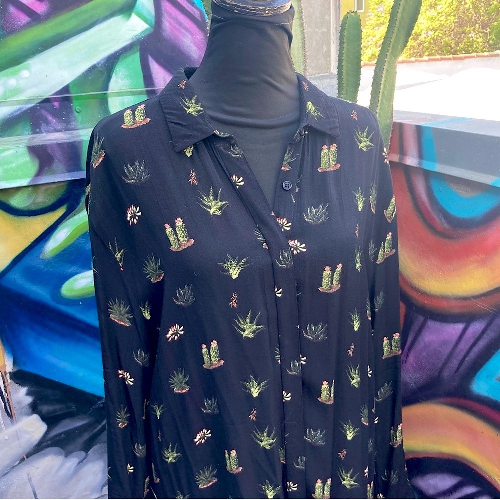 TOPSHOP CACTUS PRINT SHIRT DRESS - Picture 10 of 16